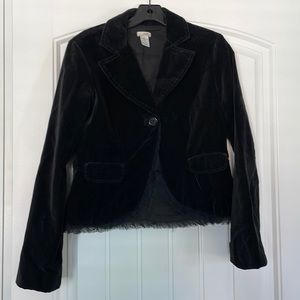 Super cute black “velvet” jacket from Anthropologie